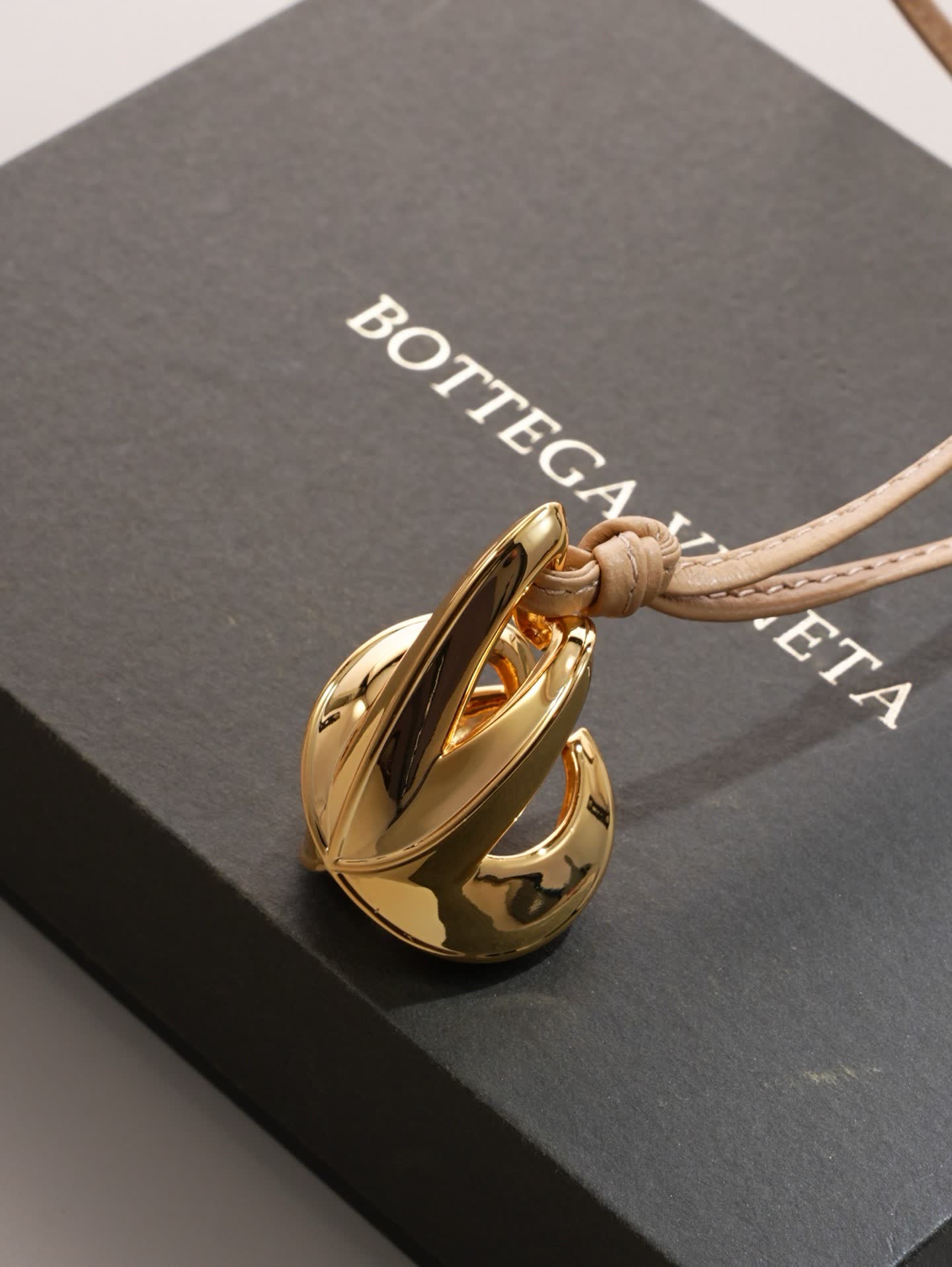 Bottega Veneta Leather and Gold Star Charm Necklace